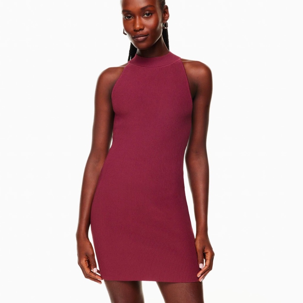 Aritzia Babaton Sculpt Knit Halter Dress - Grapevine